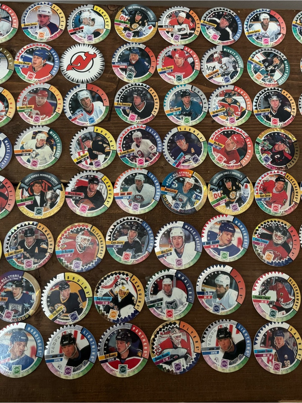 Vintage NHL Hockey Pogs / Coins - Multi Color Player Collection